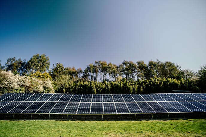 Solar panels linked up to a holiday let