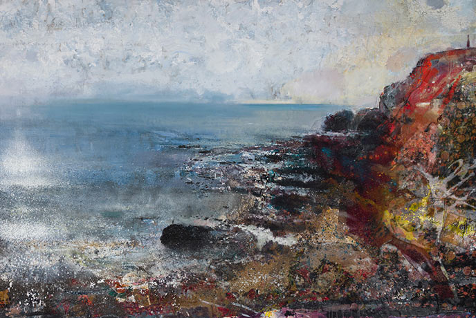 A painting of the Cornish coast by Kurt Jackson