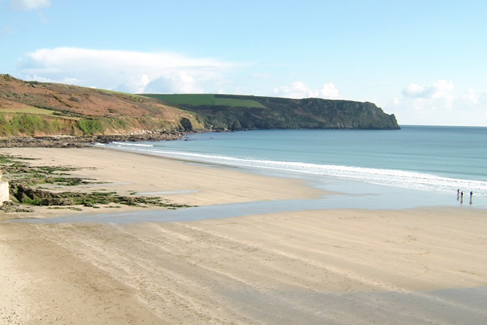 A giant expanse of sand at Carne Beach in Cornwall