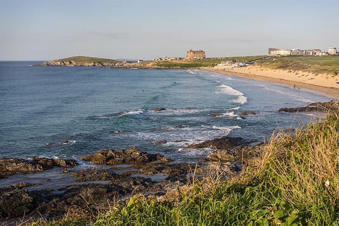 The popular surfing beach Fistral in Newquay