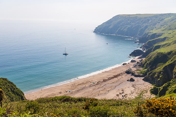 The turquoise waters at Lantic Bay