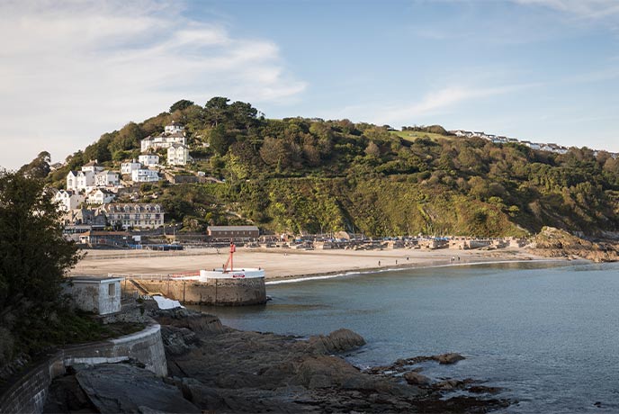 Looe beach on a sunny day