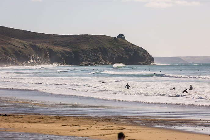 People surfing at Praa Sands