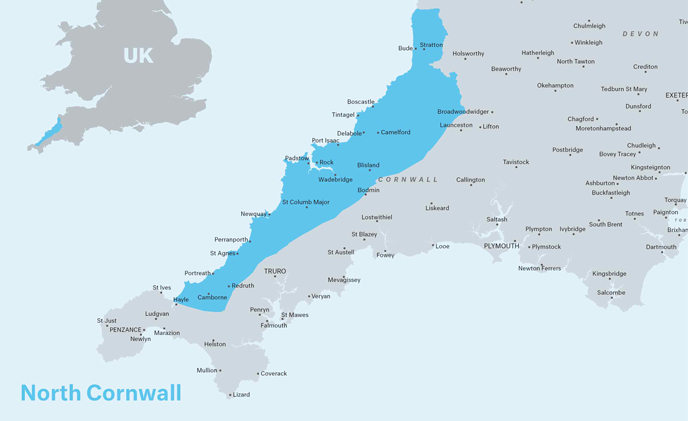A map of North Cornwall