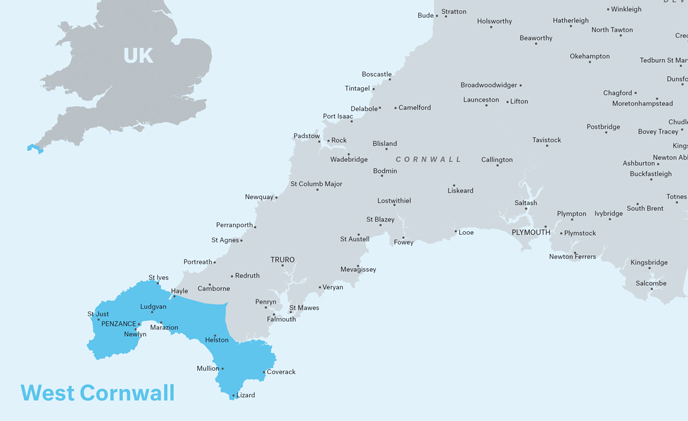 A map of West Cornwall
