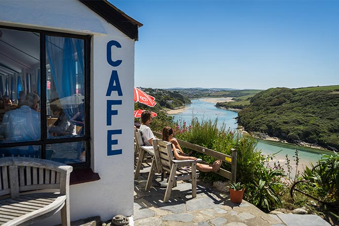 The incredible estuary views from Fern Pit Café in Newquay