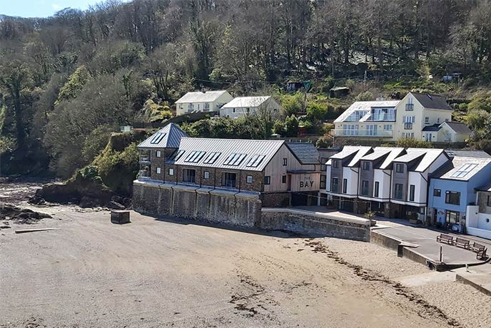 The Bay, Bar and Restaurant perched on the edge of Cawsand beach