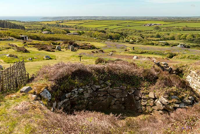 One of the prehistoric remnants of Chysauster ancient village in Cornwall