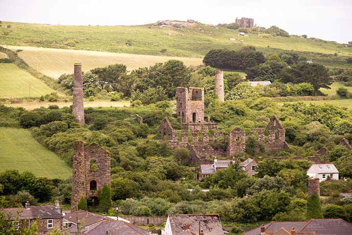 The historic engine houses around the Great Flat Lode in Cornwall