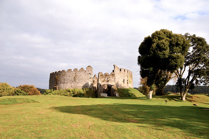 The ruins of Restormel Castle near the Duchy of Cornwall Nursery