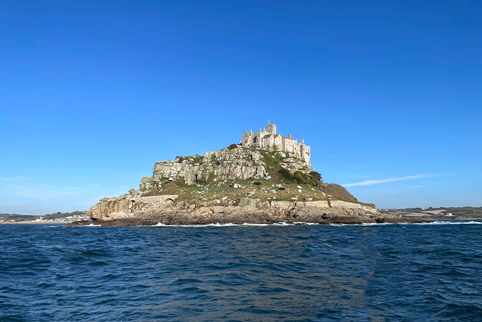 Views of St Michael's Mount from the sea