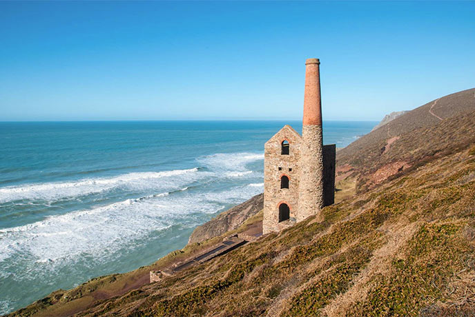 The famous Wheal Coates engine house on the cliffs near St Agnes