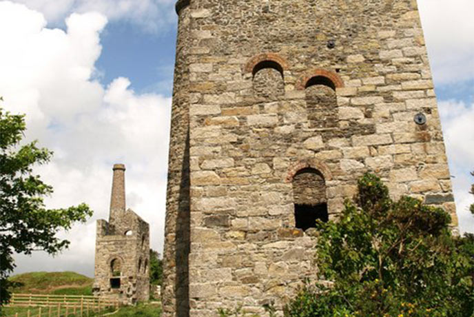 The engine houses of Wheal Unity Woods in Cornwall