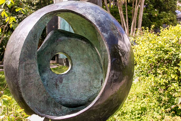 One of the many incredible sculptures to be found at the Barbara Hepworth Sculpture Gardens in Cornwall