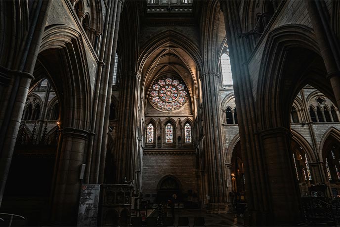 The impressive interior of Truro Cathedral