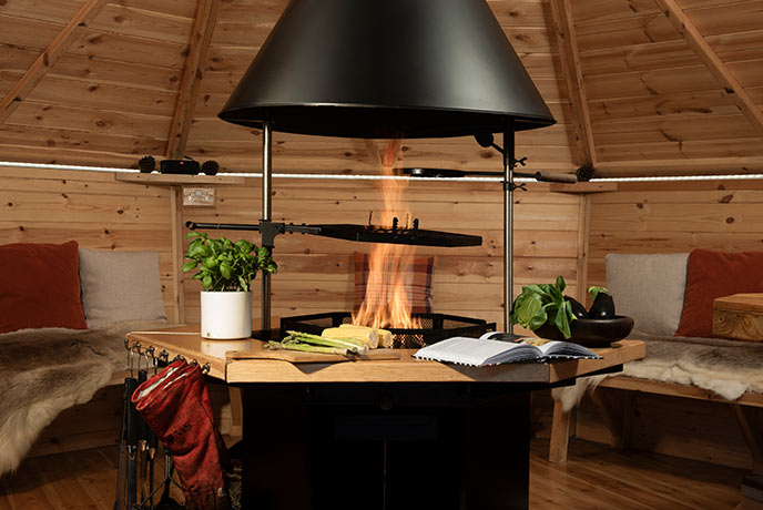 Inside the barbeque hut at Tresahor Lodge