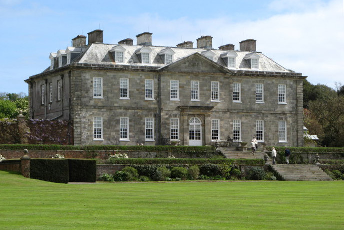 The impressive Antony House surrounded by curated lawns
