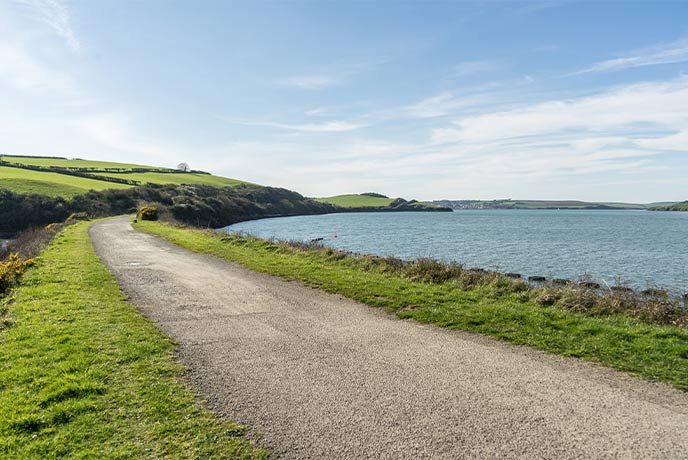 The flat and accessible path at the Camel Trail in Cornwall