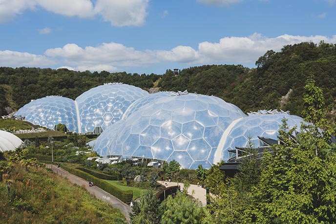 The giant biomes at the Eden Project