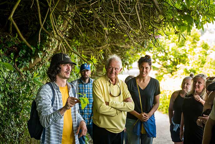 Wild St Ives founder Josh leading a foraging walk in St Ives