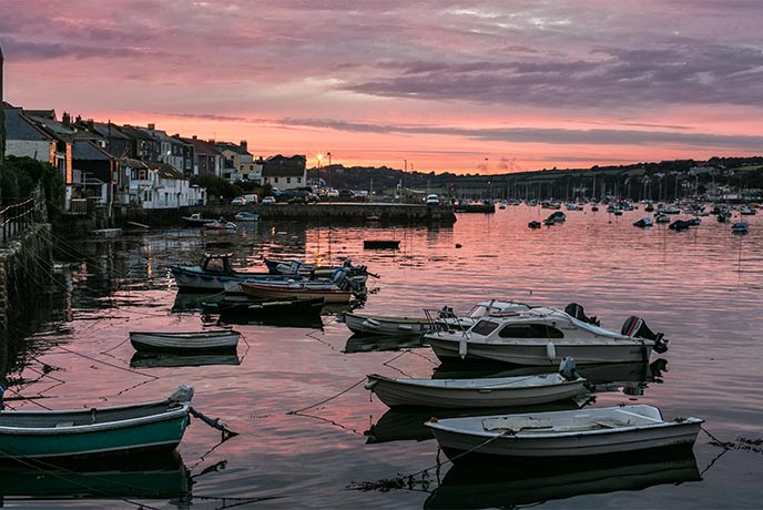 Falmouth harbour at dusk