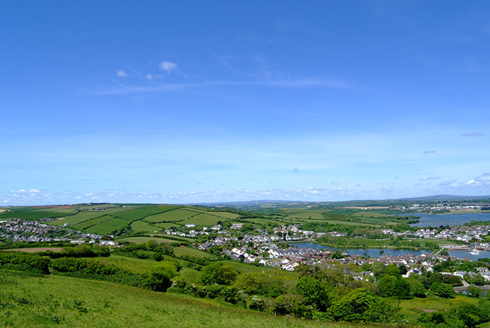 Looking out over the countryside of the Rame Peninsula at Millbrook