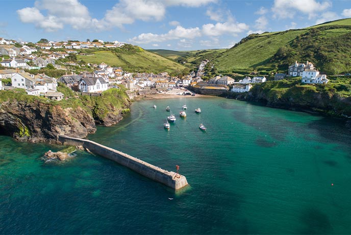 The pretty harbourside village and harbour of Port Isaac