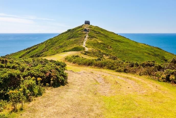 The tiny St Michael's Chapel perched on top of Rame Head