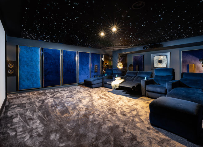 The incredible home cinema at Moonstone in the Cotswolds
