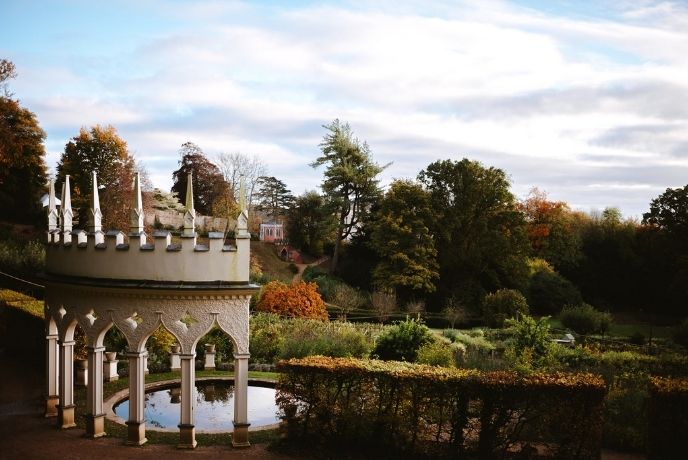 One of the many beautiful structures found within the magical Rococo Gardens in Painswick