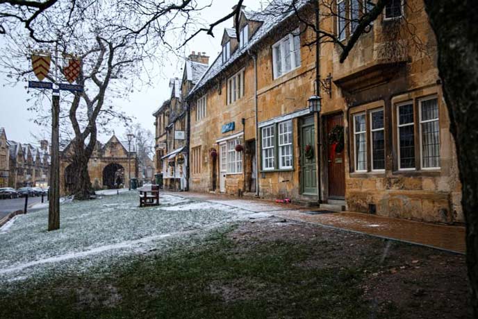 The beautiful Cotswold town of Chipping Campden in the snow