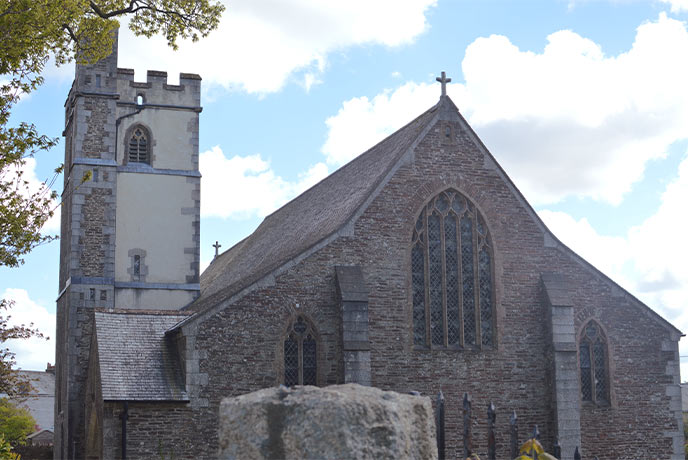 The pretty church of St Paul in Yelverton in Dartmoor National Park