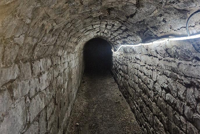 A long dark tunnel at Exeter Passages