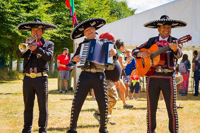 A mariachi band performing at the Great Dorset Chilli Festival