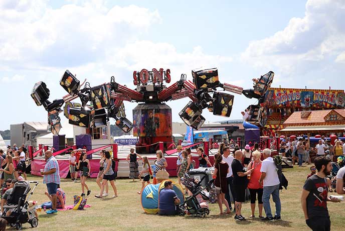 Lots of fairground rides at Poole Harbour Festival in Dorset