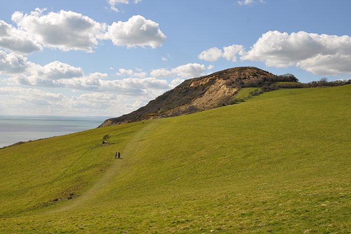 The famous cliff-top landmark of Golden Cap on the Dorset coast