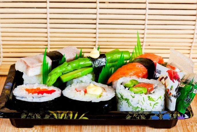 An assortment of fresh sushi at Myra's Kaiseki