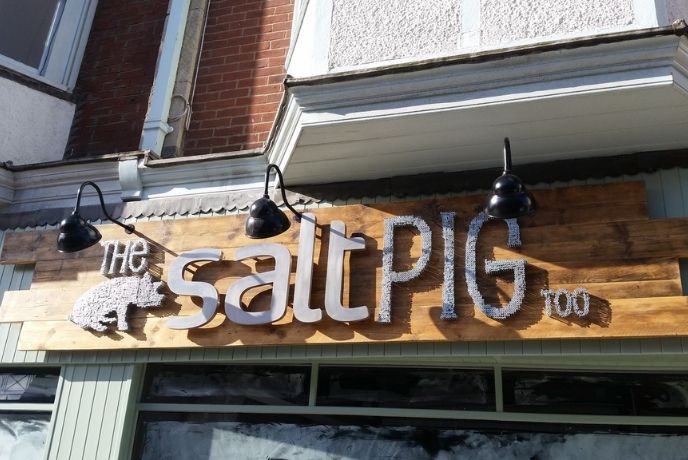 The Salt Pig's sign at the front of their restaurant