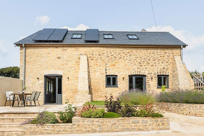 Solar panels at Seymour Barn in Dorset