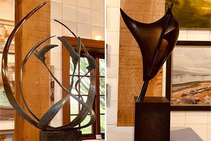 Bronze sculptures by Nadine Collinson at the Palais des Vaches in Exbury