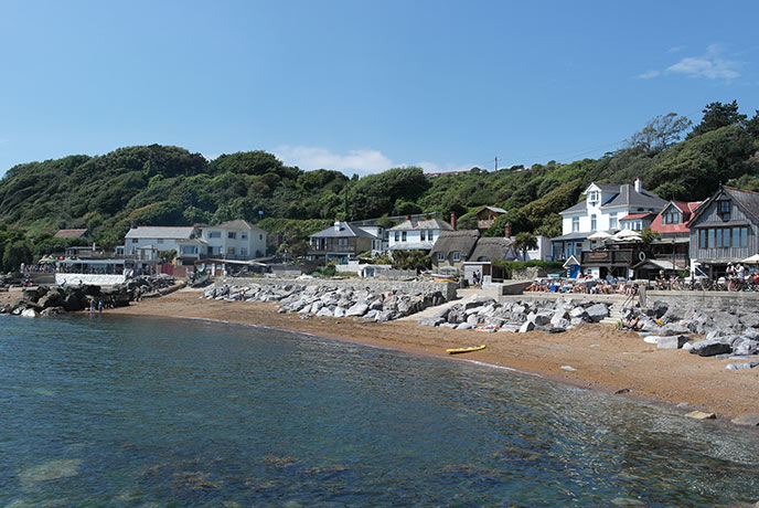 The charming beach at Steephill Cove