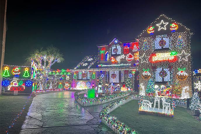 The incredible light display at Goldcrest Close on the Isle of Wight