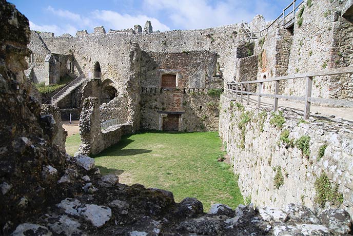 The ancient ruins of Carisbrooke Castle on the Isle of Wight