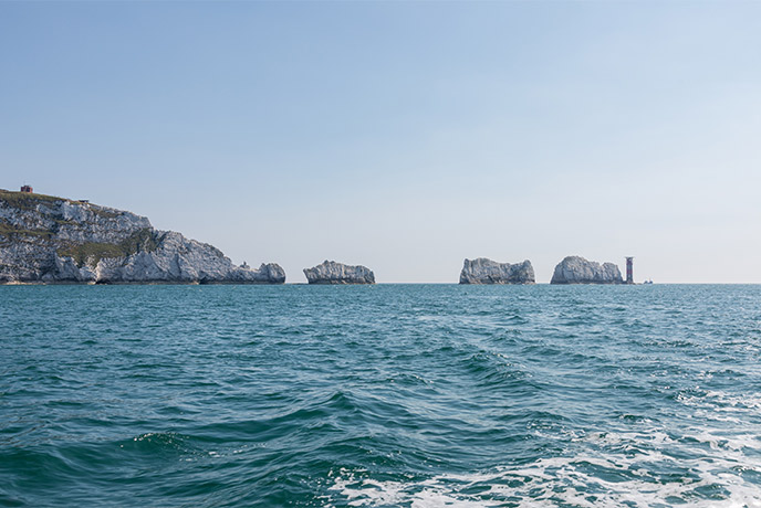 The chalk stacks, The Needles on the Isle of Wight