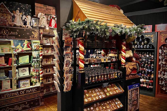 The incredible Christmas themed shop full of decorations and surprises at Christmas Imaginarium