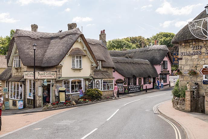 The pretty thatched village of Shanlin on the Isle of Wight