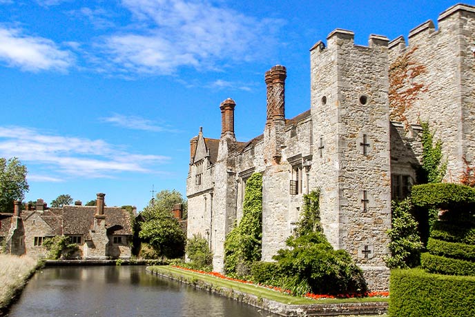 The towering battlements of Hever Castle, one of the best things to do in Kent