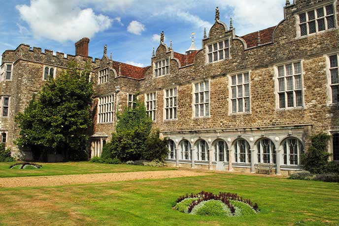 The stately exterior of Knole House in Kent