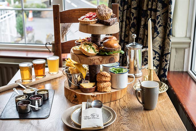 The famous afternoon tea at The Wild Boar in the Lake District