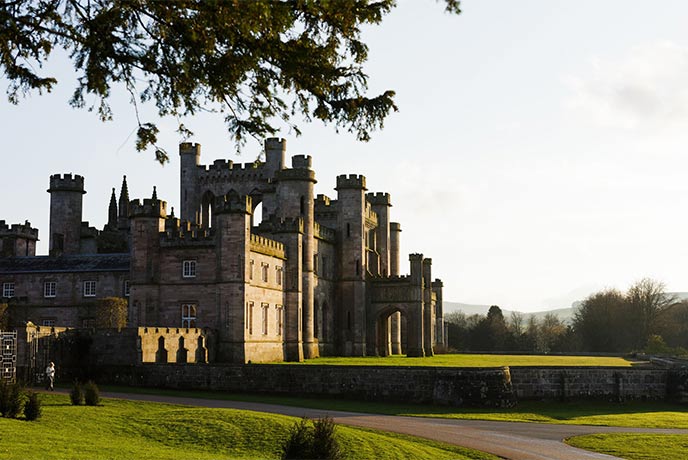 The impressive exterior of Lowther Castle in the Lake District